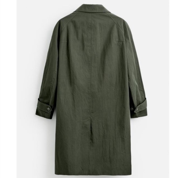 Zara men relaxed fit technical trench coat Khaki NWT - Picture 5 of 7